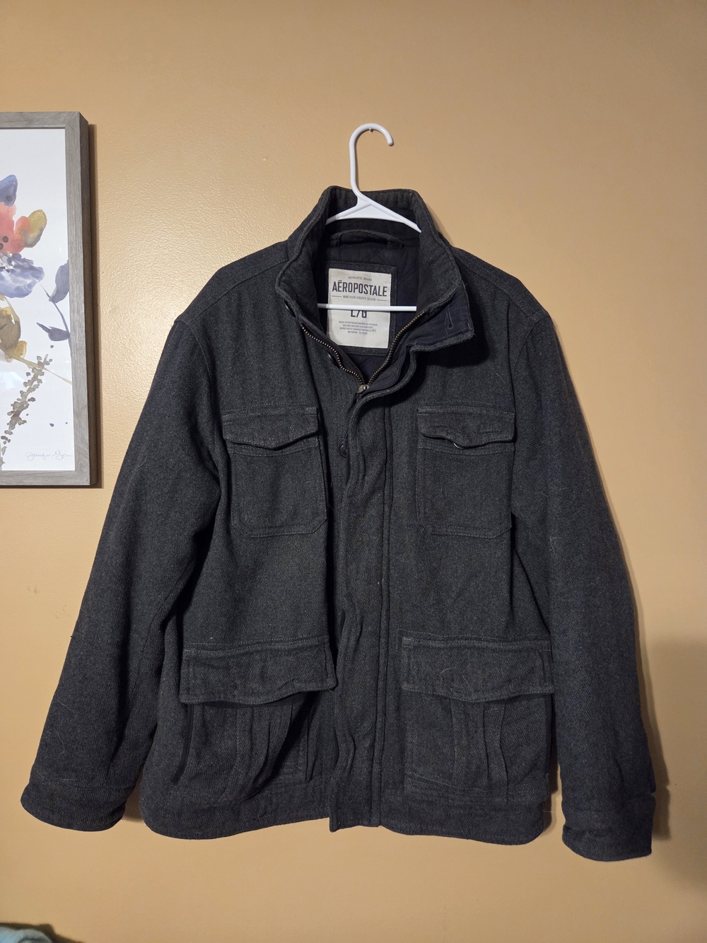 Aeropostale Men's Charcoal Four-Pocket Jacket